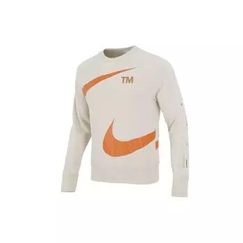 Nike Вязаный пуловер с большим логотипом Swoosh Ft Crew, мужские топы цвета хаки DD6097-219 XL