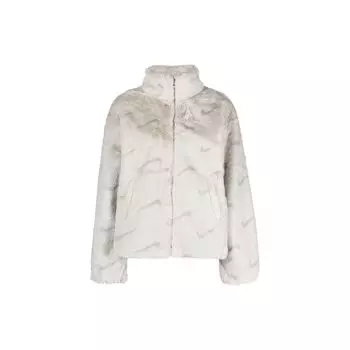 Nike Женская плюшевая куртка из искусственного меха с принтом Light Bone Women Streetwear DQ6842-072 XL