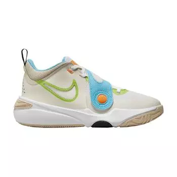 Nike Team Hustle D11 GS Pale Ivory Action Green Детские кроссовки Кремово-белый Sanddrift FN8904-131 38.5
