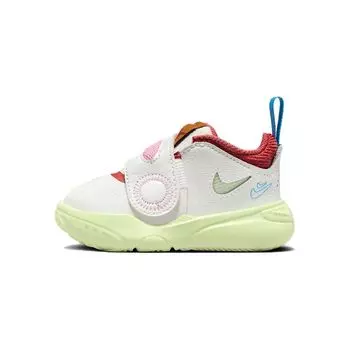 Nike Team Hustle D11 TD Summit Белые детские кроссовки Barely Volt Coconut-Milk Light-Photo-Blue FJ1394-100 26