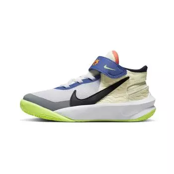 Nike Team Hustle D 10 FlyEase PS Белые разноцветные детские кроссовки Laser-Orange Black FB1881-101 28