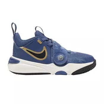 Nike Team Hustle D 11 Mystic Navy Pale Ivory Metallic Gold Black (PS) Детские кроссовки FZ7296-400 33.5