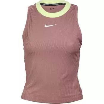 Теннисный жилет Nike Court Slam Logo Patchwork Ribbed Crew Neck для женщин, топы дымчато-фиолетового цвета FD5635-208 S