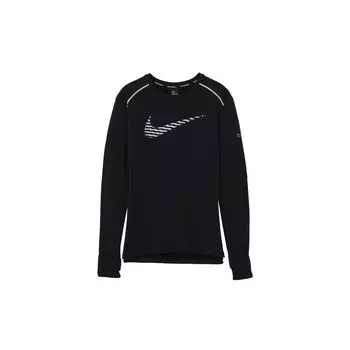 Nike Therma Element пуловер с круглым вырезом для бега и фитнеса мужские топы черного цвета DC6972-010 M