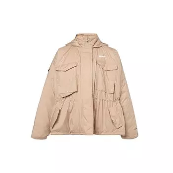 Nike Therma-Fit Repel M65 однотонная свободная хлопковая куртка с капюшоном и длинными рукавами женская куртка цвета хаки и белого цвета DD4649-200 M