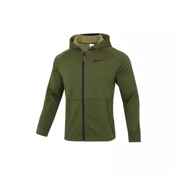 Nike Therma-FIT Тренировочная толстовка с капюшоном на флисовой подкладке Мужская верхняя одежда Грубо-зеленый DD2125-326 S