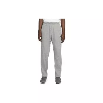 Nike Therma Solid Color Logo Эластичный пояс Прямые свободные спортивные брюки мужские низы Частицы-серый DQ4856-063 XXXXL