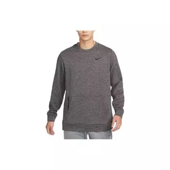 Nike Therma Training Sport Флисовый пуловер с длинными рукавами Мужские топы Темно-черный CU7272-071 M
