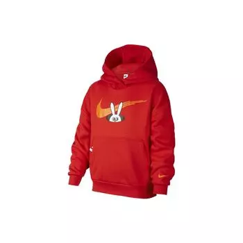 Nike Толстовка с капюшоном «Год кролика» Cny Series с рисунком кролика из мультфильма, пуловер с капюшоном, детские толстовки с длинным рукавом, университетский красный FD4076-657 M