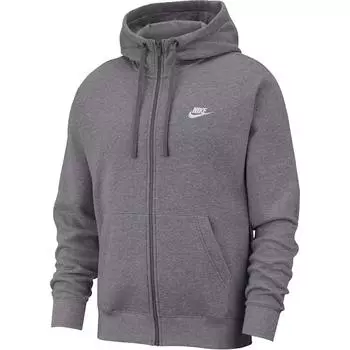 Nike Толстовка с капюшоном на молнии с логотипом клуба, удобная, с длинным рукавом, мужская, худи, древесно-угольная, 804389-071 S