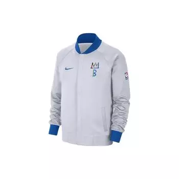 Nike Толстовка с капюшоном NBA Brooklyn Nets Showtime City Edition Dri-Fit, белая/королевская синяя, унисекс, уличная одежда DN8396-100 L