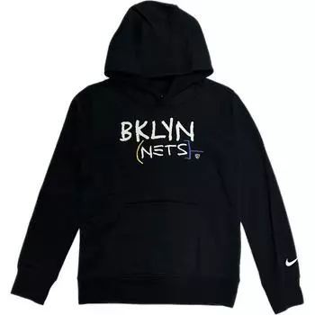 Nike Толстовка с капюшоном X NBA Collaboration Brooklyn Nets CE Pullover Comfortable Kids Hoodies Black 3Z2B7FDKM-NYN M