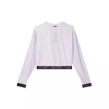 Nike Тренировочный топ Pro Mesh, женские топы, сиренево-фиолетовые CJ4176-536 S