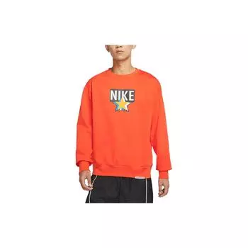 Nike Удобная повседневная толстовка с круглым вырезом и буквами, мужская толстовка оранжевого цвета DH2850-891 L