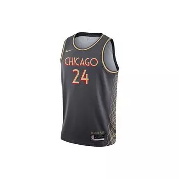 Nike Удобная свободная баскетбольная майка NBA, Лаури Маркканен #24 Chicago Bulls, мужские спортивные майки, угольный цвет CN1719-065 L