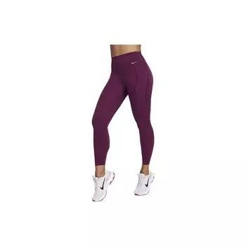 Nike Укороченные спортивные брюки с высокой талией, быстросохнущие, облегающие, женские, бордовые, DQ5898-610 M