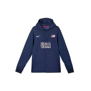 Nike USA эластичная трикотажная влагоотводящая толстовка с капюшоном баскетбольная рубашка мужская топы обсидианово-белый FQ0306-451 M