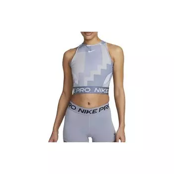 Nike Узор с логотипом и принтом, без рукавов, короткий топ с круглым вырезом, женские топы, фиолетовый FD0954-536 XS