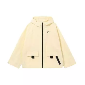 Nike Ветрозащитная свободная куртка с капюшоном «два в одном» женские куртки бежевого цвета DD4661-715 M