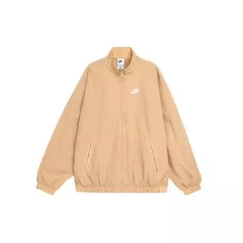 Nike Вышитый логотип с принтом однотонная куртка на молнии женские куртки бежевый DM6186-200 XXL