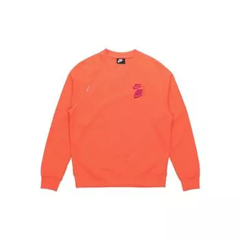 Nike Вышитый логотип Swoosh Crewneck Толстовка мужская Топы Оранжевый DD0883-842 L