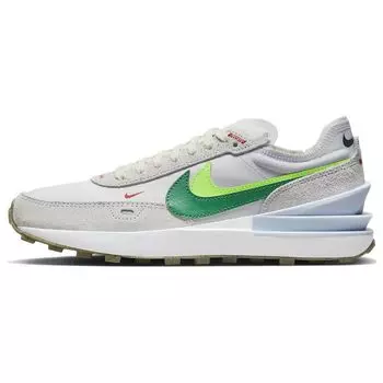 Nike Waffle One SE Double Swoosh - Серо-зеленые женские кроссовки Football-Grey Ghost-Green Mantra-Orange DX4309-001 36.5