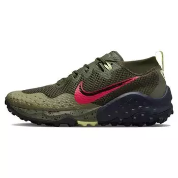 Nike Wildhorse 7 Cargo Khaki Siren Red Мужские кроссовки Зеленый матово-оливковый обсидиан CZ1856-302 42.5