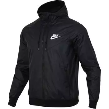 Nike Windrunner Fashion Удобная универсальная куртка с капюшоном Мужская куртка черного цвета AJ7936-010 S