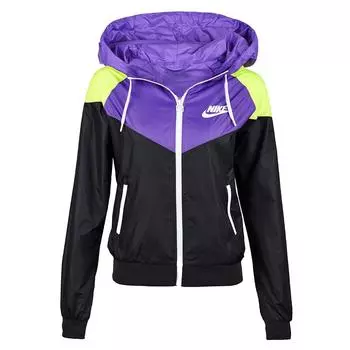 Nike Windrunner Серия Lifestyle Модный логотип Универсальная куртка с капюшоном Женские куртки Черный 545909-016 S
