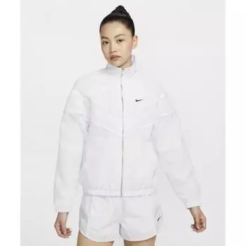 NIKE Windrunner свободная УФ-тканая куртка с молнией на всю длину W белый черный FV6305 100