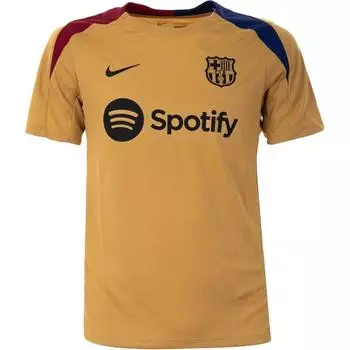 Nike X Футбольный клуб Барселона Dri-Fit FCB MNK DF STRK SS Топ Дышащий пуловер с коротким рукавом Футбольная футболка Мужские топы Коричневый FN9816-717 M