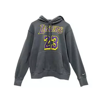 Nike X NBA Collaboration N23 Lakers Hoodie Модная универсальная толстовка с капюшоном для мужчин Темно-серая DH6539-061 S