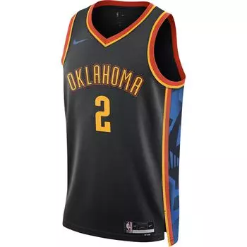 Nike X NBA Dri-Fit Oklahoma City Thunder City Edition Shai Gilgeous-Alexander Logo быстросохнущая повседневная баскетбольная майка мужская майка черная FQ4353-010 L