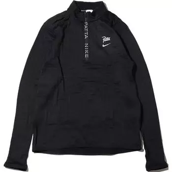 Nike X Patta SS24 Удобный модный пуловер на молнии с логотипом и воротником-стойкой Толстовка унисекс Черный FJ3070-010 M