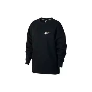 Nike Яркая трикотажная толстовка с круглым вырезом и логотипом Женская толстовка черного цвета AJ0093-010 M