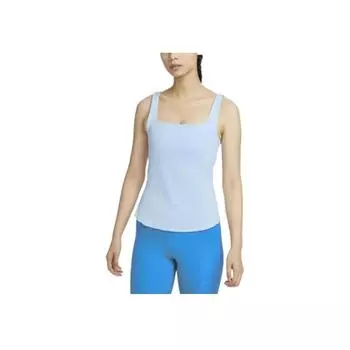Nike Yoga Dri-FIT Luxe Logo Print Solid Color Безрукавка Спортивная майка Женская Топы Светло-голубой DQ6031-441 M