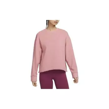 Nike Yoga Luxe однотонный круглый вырез повседневный флисовый свободный свитшот женский свитшот Stardust-Red DM6974-618 M