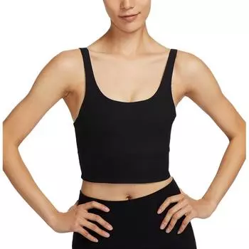 Nike Zenvy мягкий удобный ребристый спортивный бюстгальтер с низкой ударной поддержкой, женское нижнее белье, черный HF1543-010 L