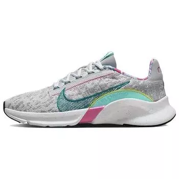 Nike Женские кроссовки SuperRep Go 3 Flyknit Next Nature Photon Dust Dynamic Turquoise Grey Wolf-Grey Bright-Spruce DH3393-001 37.5