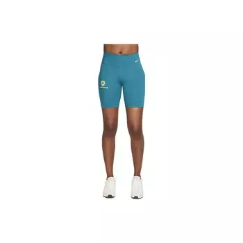 Nike Женские шорты для фитнеса One Mid-Rise Australia Letter Print Slim Fit Straight Leg Shorts Deep-Green DV2054-301 S
