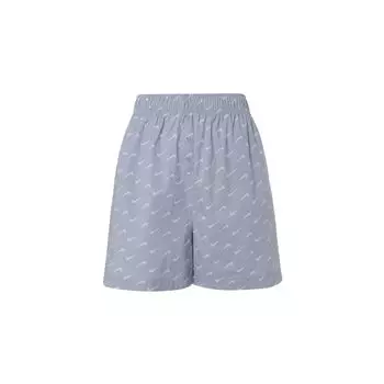 Nike Женские шорты Nsw Everyday Modern с принтом логотипа и высокой талией, тканые шорты, цвет серый, синий DV7933-519 M