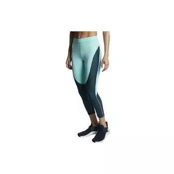 Nike Женские тренировочные брюки-три четверти Pro Hypercool Color Block Tropical-Green AR6696-304 S