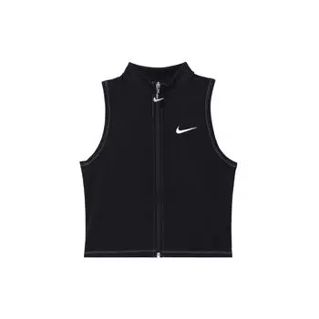 Nike Женский облегающий жилет с логотипом и молнией, однотонный, черный DM6196-010 XL
