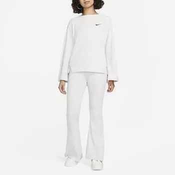 Nike Женский свитер с круглым вырезом и логотипом, однотонный, белый DV7867-025 S
