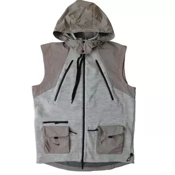 Nike Solid Logo Print Multi-Pocket Съемный капюшон жилет женский жилеты серый BV8067-279 M