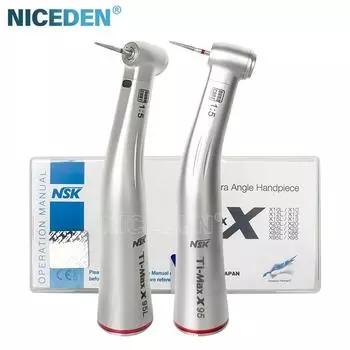 НИКЕДЕН 1:5 стоматологический увеличивающий волоконно-оптический угловой наконечник с низкой скоростью, кнопка с электромотором without LED