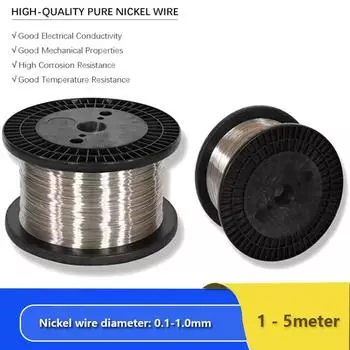 Никелевая проволока длиной 1-5 метров, никелевая проволока высокой чистоты, никелевая проволока, никелевый стержень, никелевая электродная проволока, проволока из никелевого сплава. 0.1mm 1meter