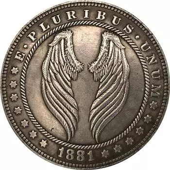 Никелевые памятные коллекционные сувенирные серебряные монеты США 1881 года с перьями бродяги США