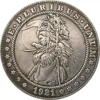 Никелевые памятные коллекционные сувенирные серебряные монеты США 1921 года «Красавица-бродяга» США