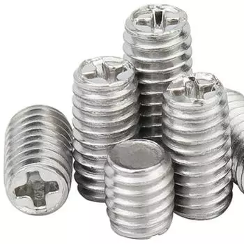 Никелированный железный установочный винт с крестообразной головкой, плоский конец, M2.5-M3 3mm length